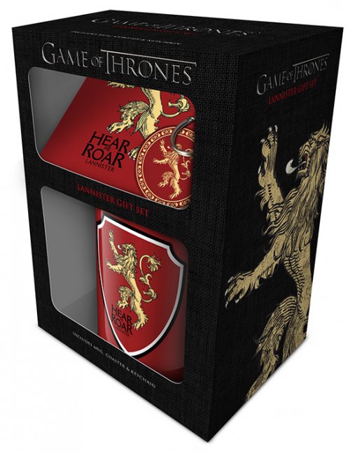 GAME OF THRONES LANNISTER MUG COASTER AND KEYCHAIN
