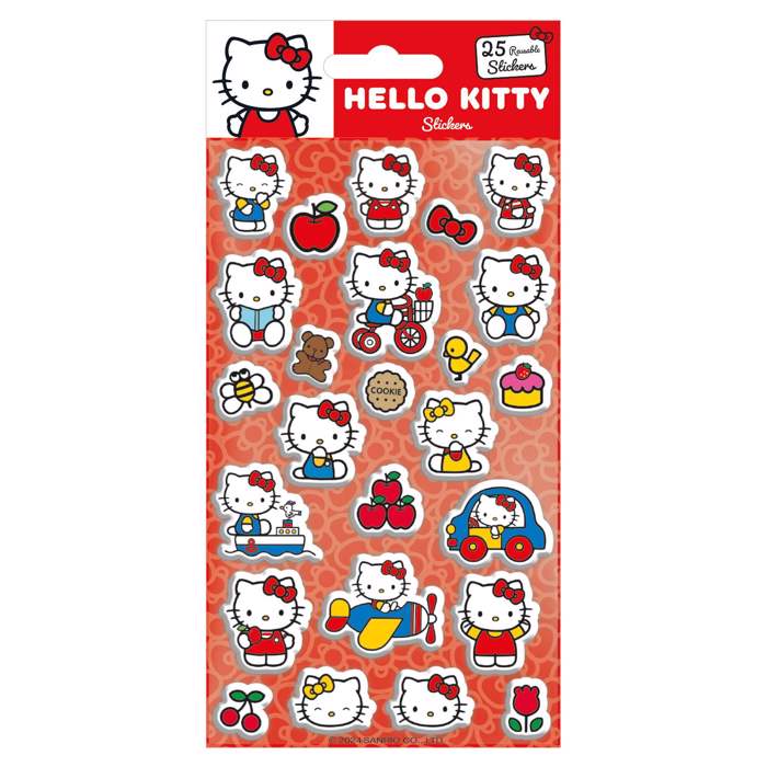 HELLO KITTY (KITTY & MIMMY) 25pc REUSEABLE STICKERS PUF