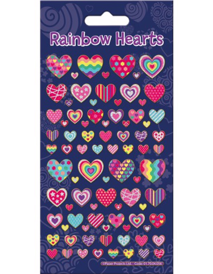 RAINBOW HEARTS STICKER