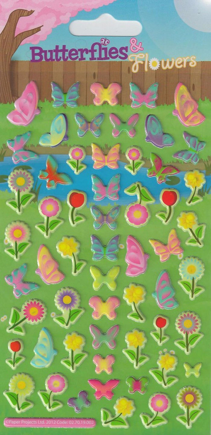 BUTTERFLIES & FLOWERS FOAM STICKERS