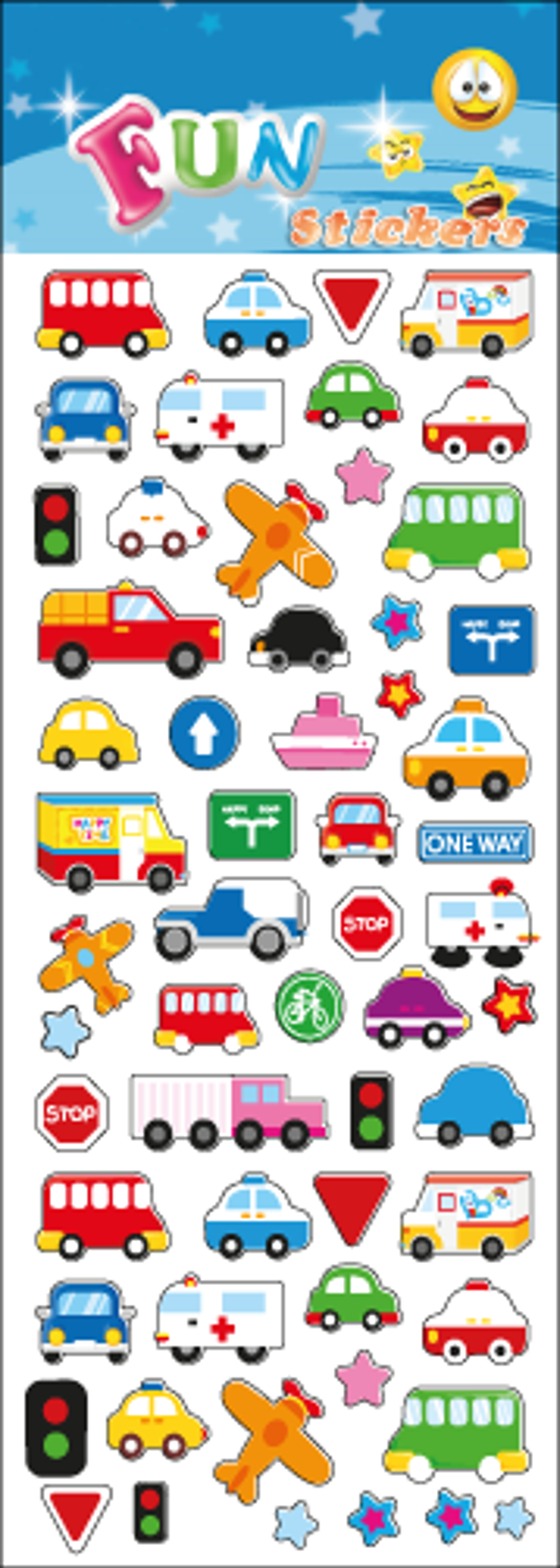 CARS & TRANSPORT fun stickers