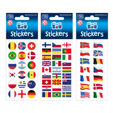 NATIONAL FLAGS BOO STICKERS