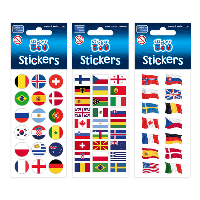 NATIONAL FLAGS BOO STICKERS