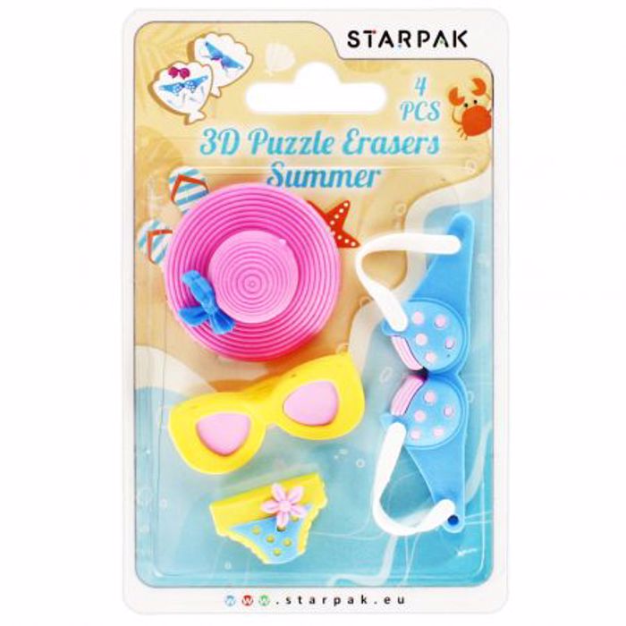 ERASERS 3D PUZZLE 4 PCS SUMMER