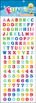 ABC 123 MULTI COLOURED fun stickers