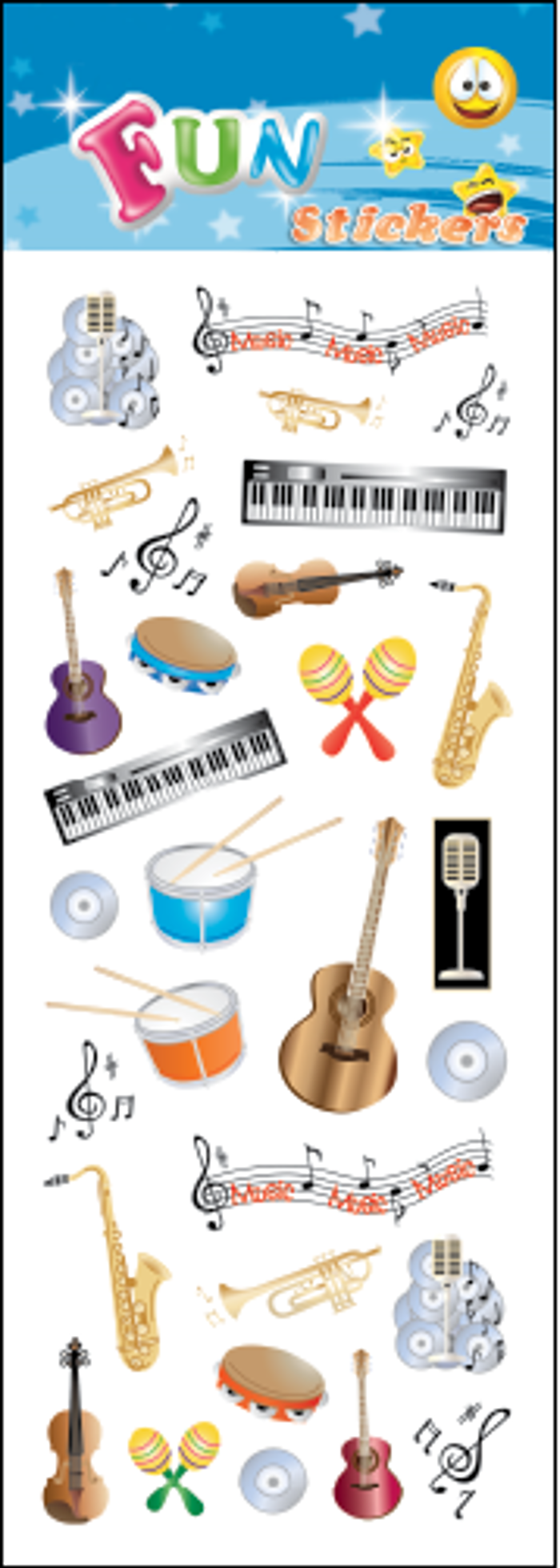 MUSICAL INSTRUMENTS fun stickers