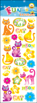 FLORAL CATS fun stickers