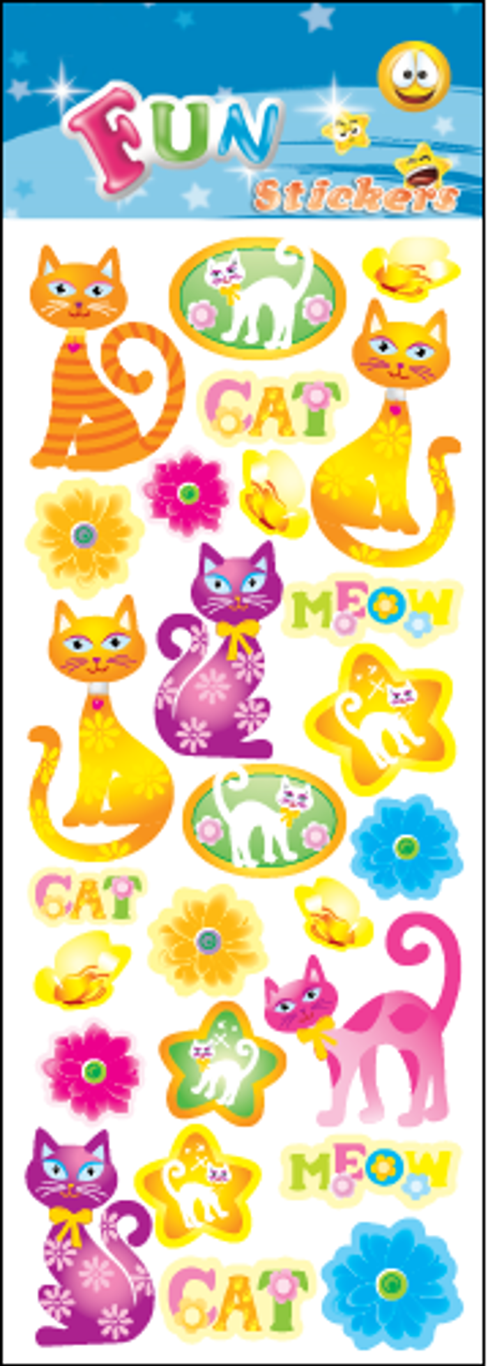 FLORAL CATS fun stickers