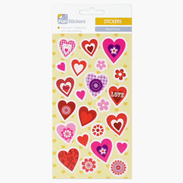 HEARTS RED FUN STICKERS