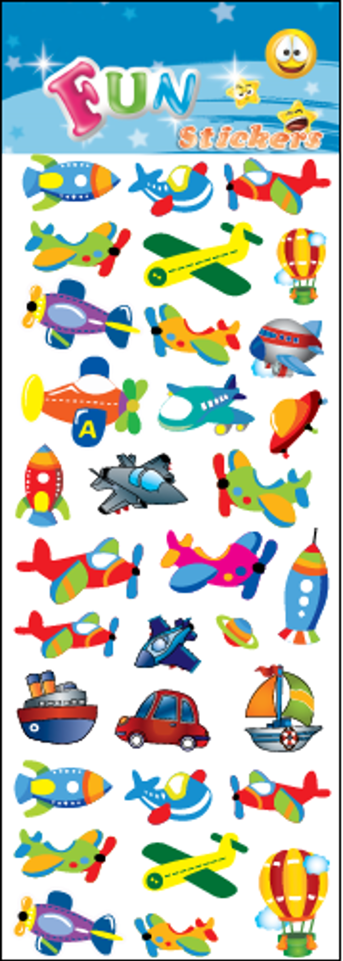 PLANES & TRAINS fun stickers