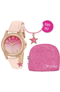 TIKKERS PINK GLITTER STAR CHARM WATCH SET