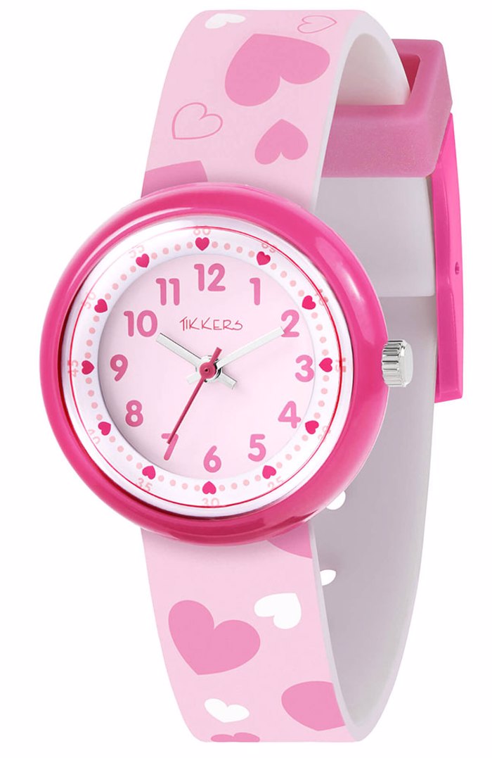 TIKKERS PINK HEART STRAP WATCH