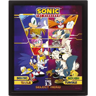 SONIC THE HEDGEHOG (SELECT YOUR FIGHTER) FRAMED 3D