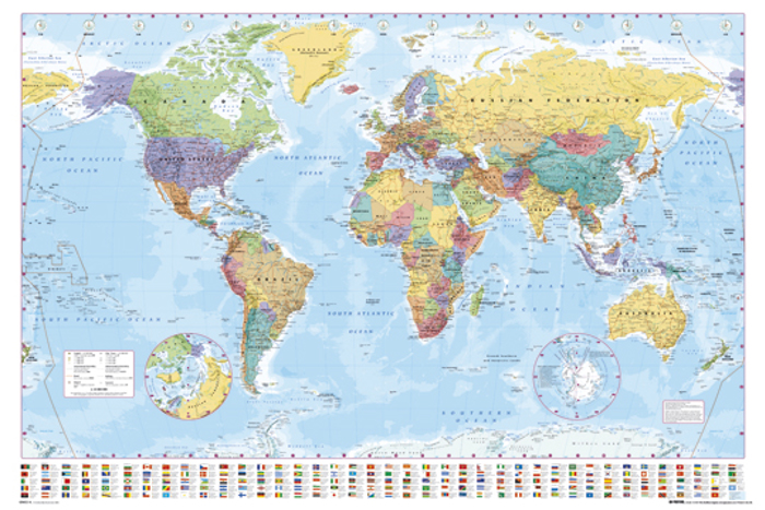 WORLD MAP AFISES MAXI 61X91