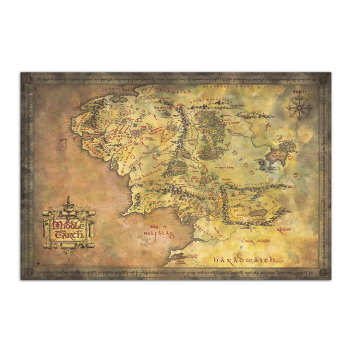 THE LORD OF THE RINGS MIDDLE-EARTH AFISA 61X91