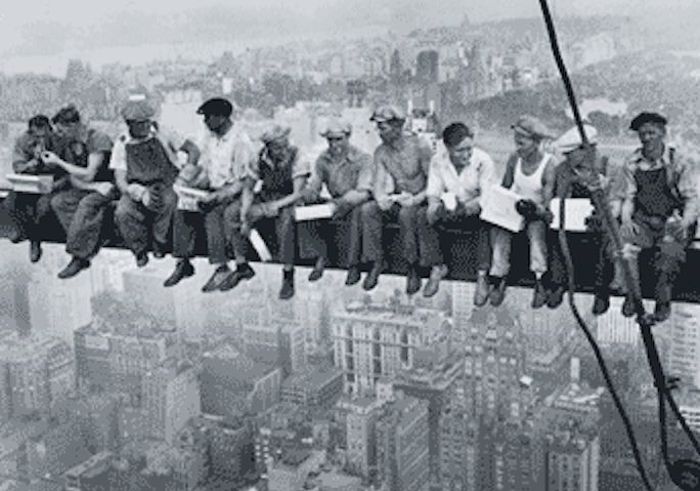 MEN ON GIRDER LANDSCAPE