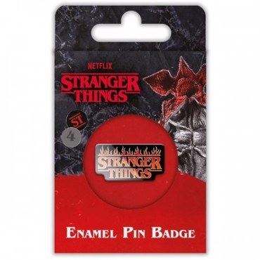 STRANGER THINGS FIRE LOGO PIN BADGE