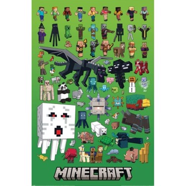 MINECAFT CHARACTER MONTAGE POSTER