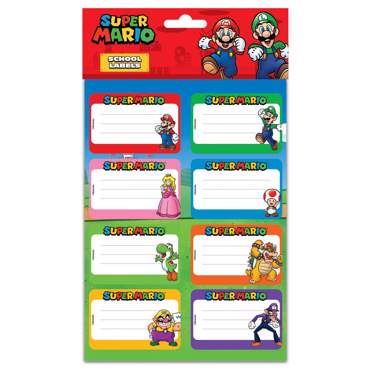 SUPER MARIO (CHARACTERS) ESSENTIAL SCHOOL LABELS